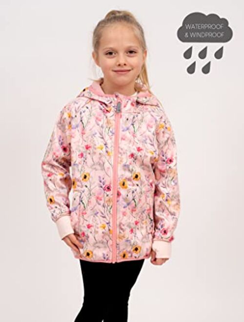 Therm Girls Rain Jacket, Ultra-Soft Kids Raincoat - Waterproof Fleece Lined Coat