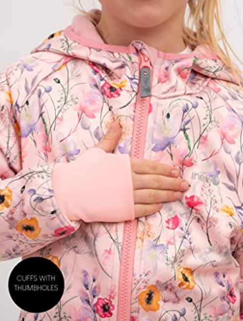Therm Girls Rain Jacket, Ultra-Soft Kids Raincoat - Waterproof Fleece Lined Coat