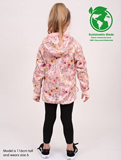 Therm Girls Rain Jacket, Ultra-Soft Kids Raincoat - Waterproof Fleece Lined Coat