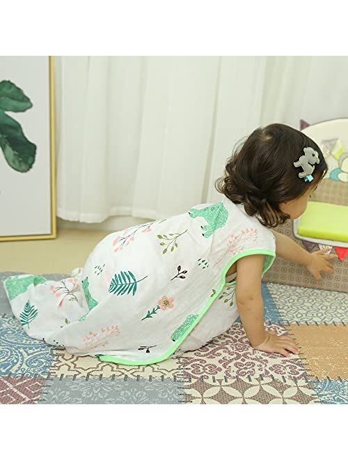 Bloomstar Baby Sleeping Sack Muslin Cotton Soft Wearable Blanket Summer Sleeping Bag Baby Sleeveless Sleep Sacks Newborn 0.5 Tog 2 Way Zipper 6-18M Toddler Large 3-5 T