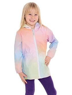 Girls Ombre Rainbow Rain Coat Iridescent