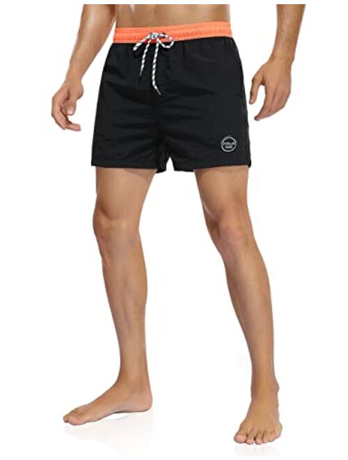 Nonwe Men's Swim Trunks with Mesh Lining and Pockets Quick Dry Bathing Suits