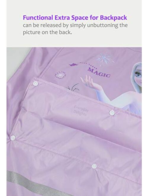 Everyday Delights Disney Frozen Elsa Hooded Raincoat Rain Jacket Poncho Outwear for Girls Kids Children