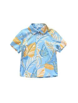 MOYFAZA Boys Button Down Shirts Boys Hawaiian Short Sleeve Shirt Tops Size 1 2 3 4 5 6 7 8 9 10 Years…