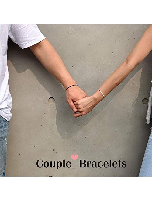 UNGENT THEM Pinky Promise Bracelet for Couples Soulmate Best Friends Matching Distance Relationship Jewelry Gifts for Women Men Girls