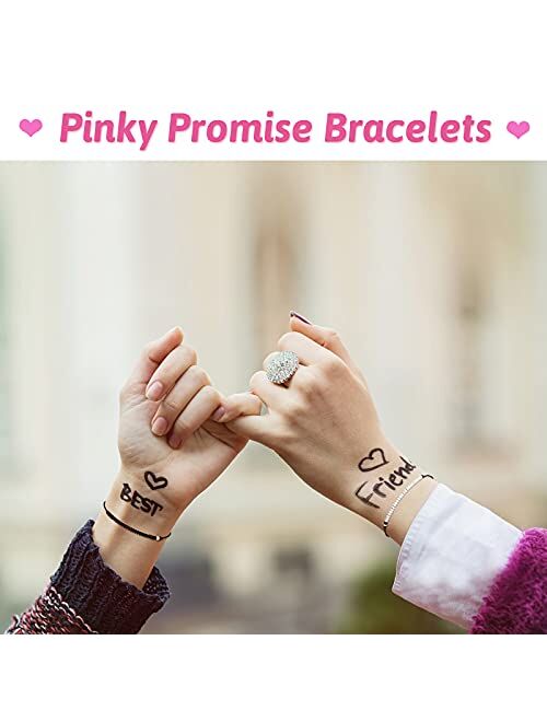 UNGENT THEM Pinky Promise Bracelet for Couples Soulmate Best Friends Matching Distance Relationship Jewelry Gifts for Women Men Girls