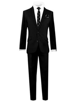 Boys Slim Fit Suit Rosefia Style Five Piece Set