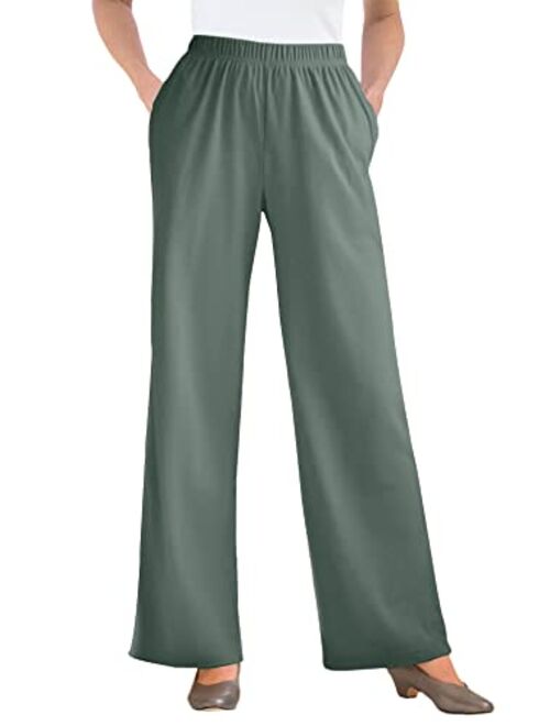 Woman Within Women's Plus Size 7-Day Knit Wide Leg Pant