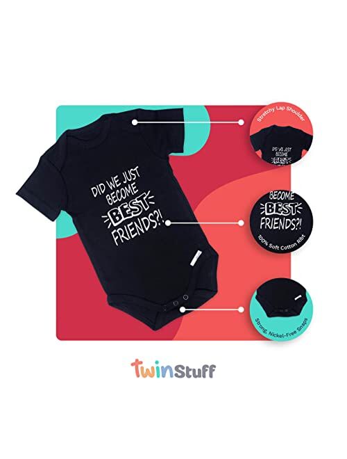 TWINSTUFF Identical Twin Onesies for Girls & Boys - for Newborn Born Identical and Fraternal Twins. Set of Onesies.…
