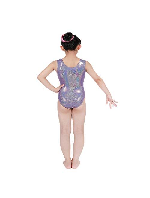 Aosva Gymnastics Leotards for Little Girls One-piece Sparkle Colorful Rainbow Dancing Athletic Leotards 2-13Years