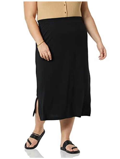 Amazon Essentials Women's Plus Size Knit Midi Skirt