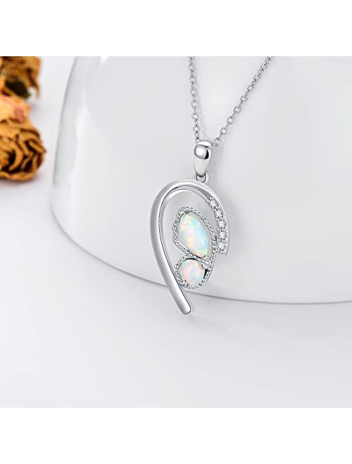 DIYA Sister Necklaces Necklaces for 2 Sterling Silver Heart Butterfly Moissanite Necklace with Opal Twin Sorority Heart Halves Matching, Sister Necklace Set Birthday Jewe