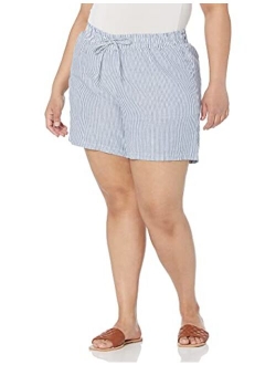 Women's 5" Inseam Drawstring Linen Blend Short (Available in Plus Size)