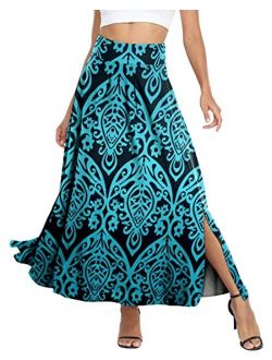 RANPHEE Women's Ankle Length High Waist A-line Flowy Long Maxi Skirt with Pockets