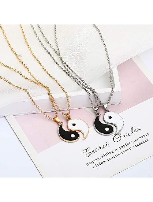TARDOO Puzzle Yin Yang Couple Pendant Matching Necklace Chain Jewelry for Women Mens Personalized Necklace Gift for Girlfriend Valentines Birthday