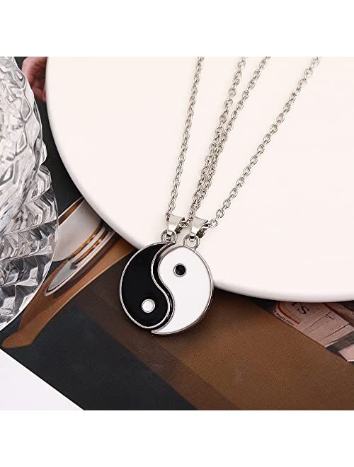 TARDOO Puzzle Yin Yang Couple Pendant Matching Necklace Chain Jewelry for Women Mens Personalized Necklace Gift for Girlfriend Valentines Birthday