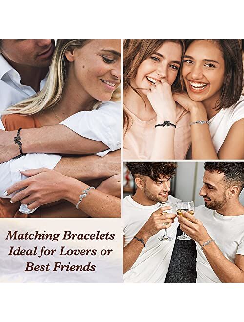 Jewelstruck Couples Bracelets for Him and Hers Personalized Matching Bracelets for Couples Boyfriend and Girlfriend Birthday Anniversary Christmas Sweet Relationship Cust