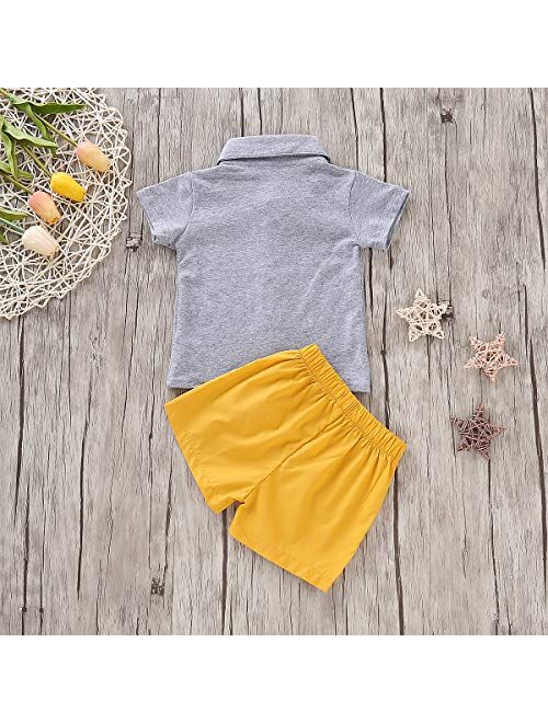 Camidy Baby Boy Girl Brother and Sister Matching Outfits Short Sleeve Tops + Shorts Set