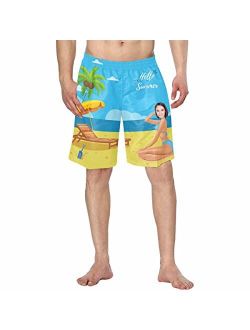Interestprint Custom Photo Printed Swim Trunks for Man Personalized Image Green Plants Swimwear Swim Shorts for Summer Outdoor Sports