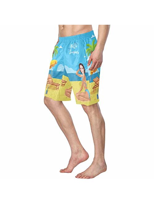 Interestprint Custom Photo Printed Swim Trunks for Man Personalized Image Green Plants Swimwear Swim Shorts for Summer Outdoor Sports