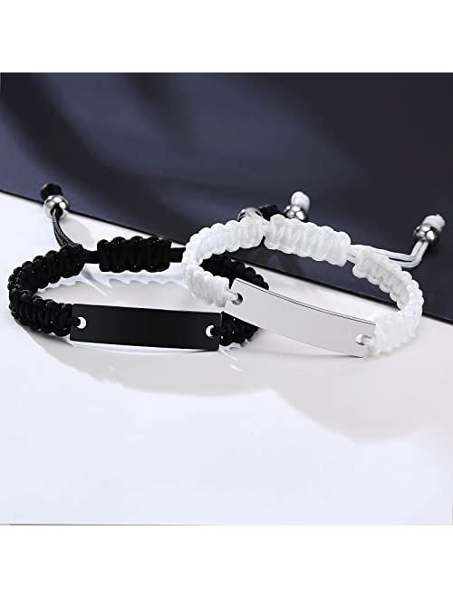VNOX Customize Friendship Bridesmaid Couple Gift Jewelry Set of 2,3,4,5 Handmade Braided Rope Bracelet,Adjustable