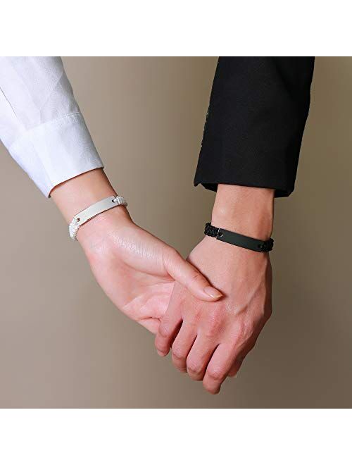 VNOX Customize Friendship Bridesmaid Couple Gift Jewelry Set of 2,3,4,5 Handmade Braided Rope Bracelet,Adjustable