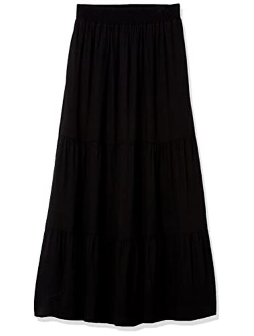 Amazon Essentials Women's Pull-on Woven Tiered Midi Skirt
