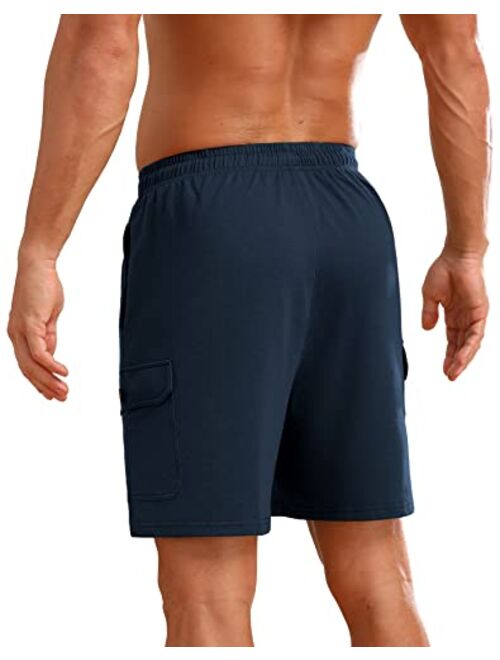 NITAGUT Mens Shorts Casual Fashion Drawstring Elastic Waist Summer Beach Short Classic Fit Workout Short with Pockets