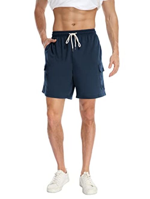 NITAGUT Mens Shorts Casual Fashion Drawstring Elastic Waist Summer Beach Short Classic Fit Workout Short with Pockets