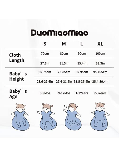 Duomiaomiao Unisex Baby Sleep Sack, 100% Cotton Baby Sleeping Bag, Wearable Blanket Baby, 2-Way Zipper Sleeping Bag Sack for Baby Toddler Girl Boy