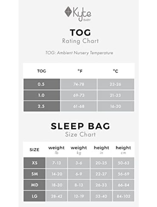 KYTE BABY Unisex Bamboo Rayon Sleeping Bag for Babies and Toddlers, 1.0 Tog