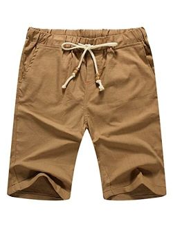 Sailwind Mens Linen Shorts Casual Drawstring Summer Beach Shorts