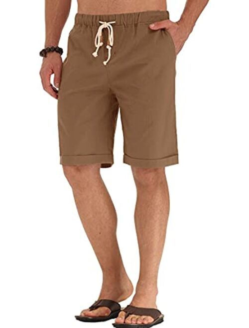 Sailwind Mens Linen Shorts Casual Drawstring Summer Beach Shorts