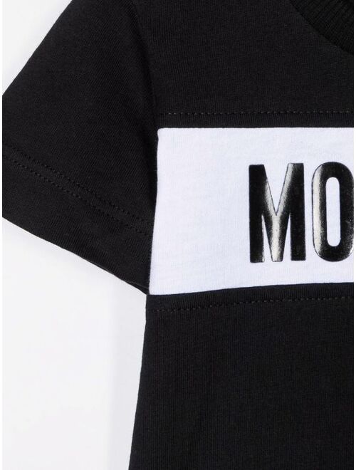 Moschino Kids panelled logo-print T-shirt