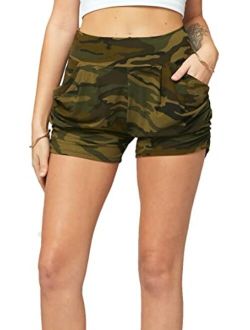 Conceited Premium Ultra Soft High Waisted Harem Shorts for Women with Pockets