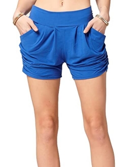 Conceited Premium Ultra Soft High Waisted Harem Shorts for Women with Pockets