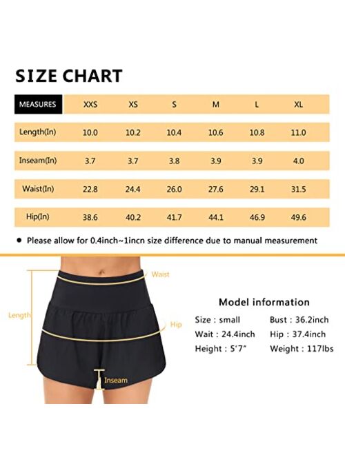 Dragon Fit Running Shorts for Women High Waisted Workout Shorts with Zipper Pockets Athletic Sweat Yoga Shorts