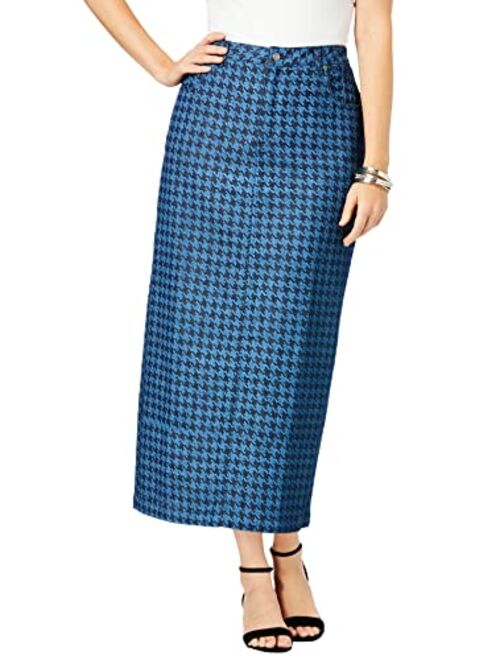 Jessica London Women's Plus Size Classic Cotton Denim Long Skirt 100% Cotton