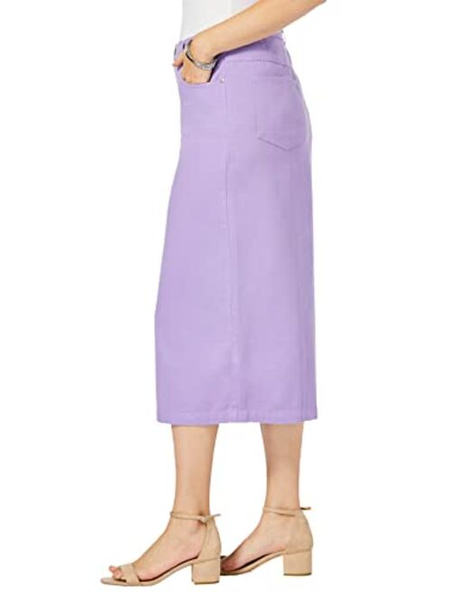 Jessica London Women's Plus Size Classic Cotton Denim Long Skirt 100% Cotton