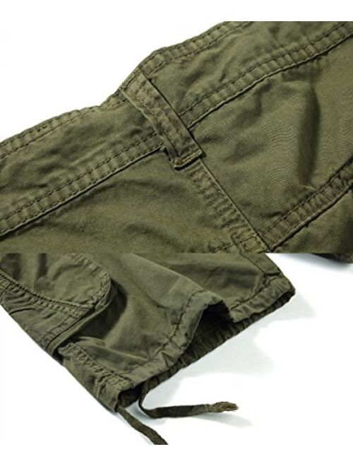FOURSTEEDS Women's Casual Fitted Multi-Pockets Camouflage Twill Bermuda Cargo Shorts