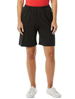 AmeriMark Women’s Cotton Shorts - Elastic Waist Lightweight Casual Summer Shorts