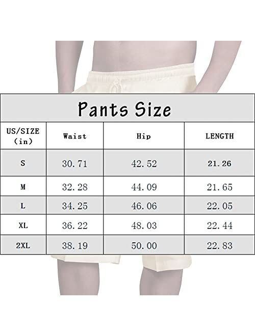 Come Wonka Men's Cargo Shorts Linen Casual Loose Cargo Shorts Elastic Waist Drawstring Summer Beach Shorts with Pockets