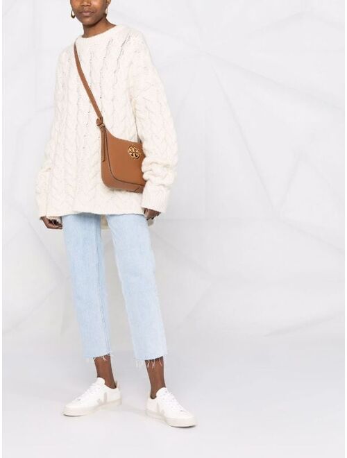 Tory Burch logo-plaque leather shoulder bag