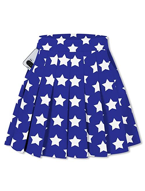 SANGTREE Pleated Skirt, Elastic Waist Uniform Skirt for Girls & Women, 2 Years - Adult 3XL