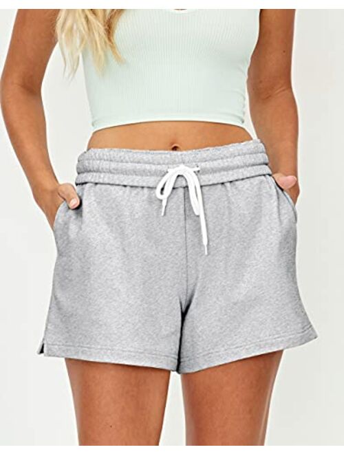 AUTOMET Womens Sweat Shorts Summer Casual High Waisted Athletic Shorts Comfy Lounge Running Shorts Gym Shorts with Pockets