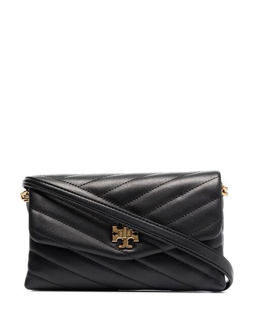 Tory Burch chevron leather chain wallet