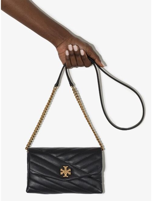 Tory Burch chevron leather chain wallet