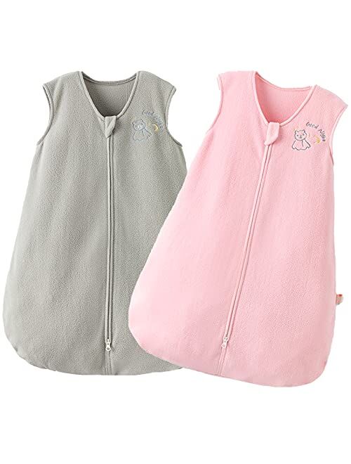 Uniqlo Duomiaomiao Unisex Baby Sleep Sack TOG 1.0, Micro-Fleece All Season Baby Sleeping Bag with Inverted Zipper, Plush Sleeveless Baby Wearable Blanket for Toddler Baby Girls 