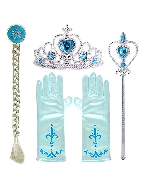 Yosbabe Princess Elsa Dress up Party Accessories Princess Jewelry Dress up Play Toy Set for Girls
