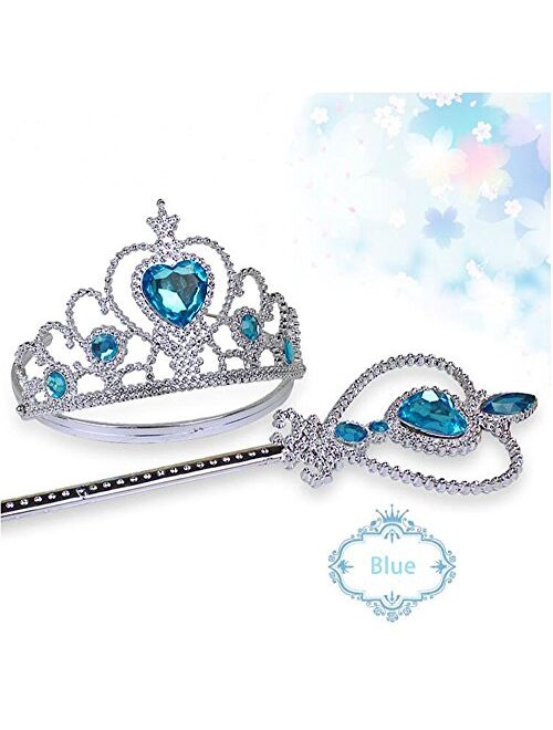 Yosbabe Princess Elsa Dress up Party Accessories Princess Jewelry Dress up Play Toy Set for Girls